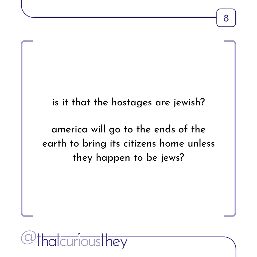 is it that the hostages are jewish? america will go to the ends of the earth to bring its citizens home unless they happen to be jews?