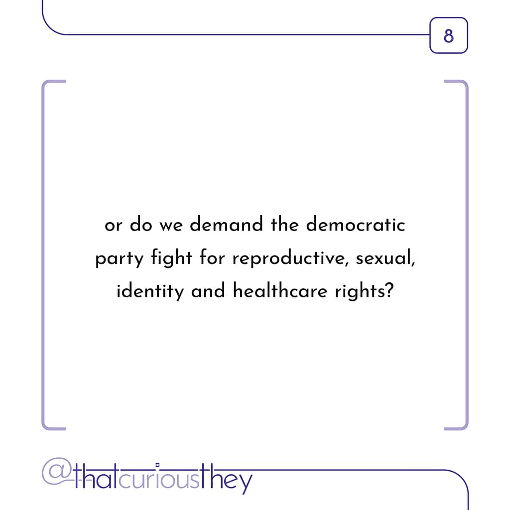 or do we demand the democratic party fight for reproductive, sexual, identity and healthcare rights?