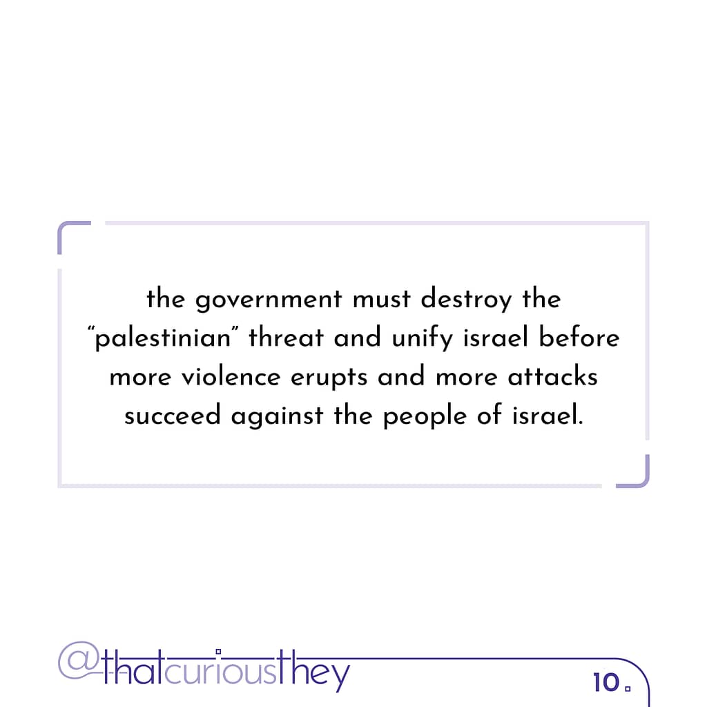 the government must destroy the \&quot;palestinian\&quot; threat and unify israel before more violence erupts and more attacks succeed against the people of israel.